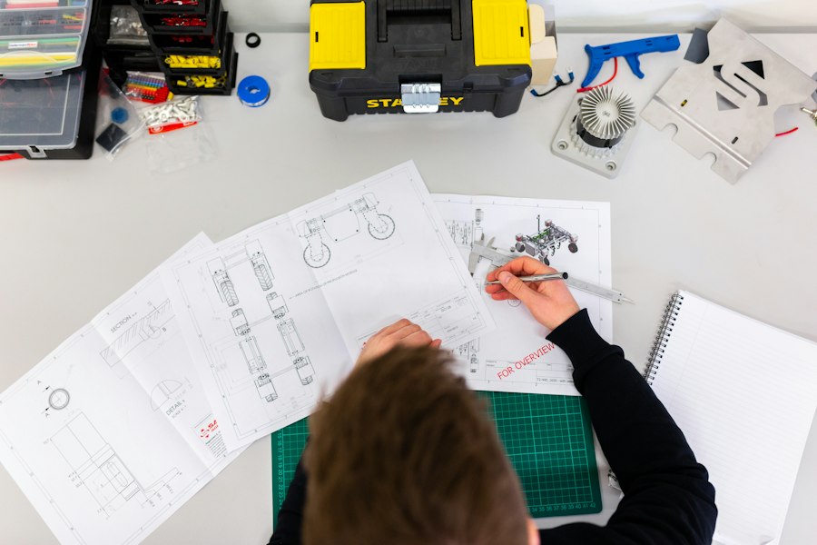Field service engineer working on-site with hardware